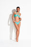 AMALFI COAST BANDEAU BIKINI - Turquoise Blue - front