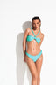 AMALFI COAST BANDEAU BIKINI - Turquoise Blue - front