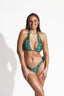 INDIE BEACH LEO NECKHOLDER BIKINI - Leopard Turquoise - front